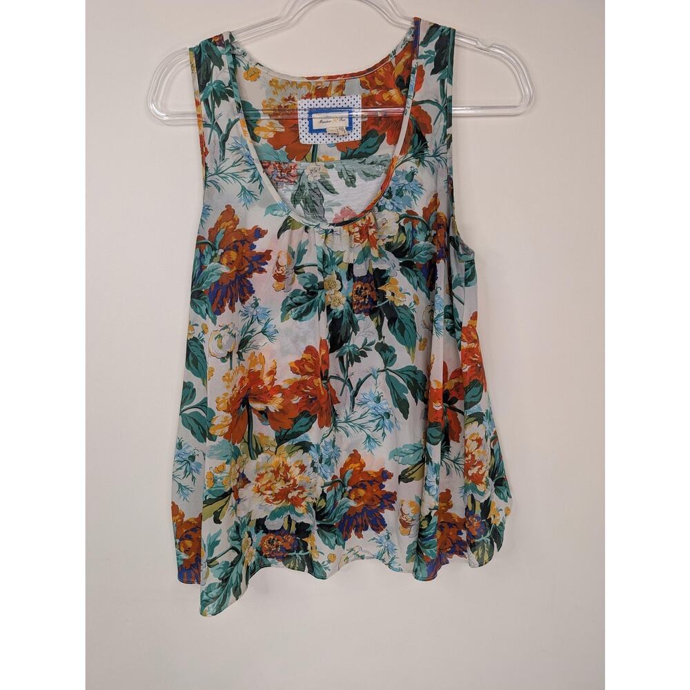 Meadow Rue Tank Top Womens Medium Floral Boho Flowy Sleeveless Blouse